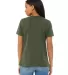 BELLA 6405 Ladies Relaxed V-Neck T-shirt in Military green back view