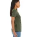 BELLA 6405 Ladies Relaxed V-Neck T-shirt in Military green side view