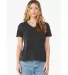 BELLA 6405 Ladies Relaxed V-Neck T-shirt in Dark grey front view