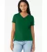 BELLA 6405 Ladies Relaxed V-Neck T-shirt in Kelly front view