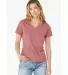 BELLA 6405 Ladies Relaxed V-Neck T-shirt in Mauve front view