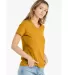 BELLA 6405 Ladies Relaxed V-Neck T-shirt in Mustard side view