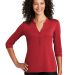 Port Authority LK750 Henley in Rich red front view