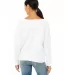 BELLA 7501 Womens Fleece Pullover Sweatshirt in Solid wht trblnd back view