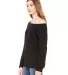 BELLA 7501 Womens Fleece Pullover Sweatshirt in Solid blk trblnd side view