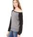 BELLA 7501 Womens Fleece Pullover Sweatshirt in Deep hthr/ black side view