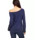 BELLA 7501 Womens Fleece Pullover Sweatshirt in Navy triblend back view