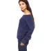 BELLA 7501 Womens Fleece Pullover Sweatshirt in Navy triblend side view