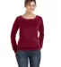 BELLA 7501 Womens Fleece Pullover Sweatshirt in Cardinal trbibld front view