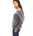 BELLA 7501 Womens Fleece Pullover Sweatshirt in Grey acid fleece side view