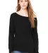 BELLA 7501 Womens Fleece Pullover Sweatshirt in Black front view
