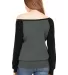 BELLA 7501 Womens Fleece Pullover Sweatshirt in Deep hthr/ black back view