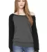 BELLA 7501 Womens Fleece Pullover Sweatshirt in Deep hthr/ black front view