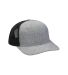 Adams PV102 Heather Woven/Soft Mesh Trucker Cap in Charcoal/ black front view