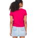 US Blanks US521 Women's Crop Crew T in Brick red back view