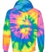 Dyenomite 680VR Blended Hooded Sweatshirt in Flo rainbow back view