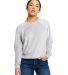 Ladies' Velour Long Sleeve Crop Shirt in Silver front view