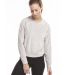 Ladies' Velour Long Sleeve Crop Shirt SILVER front view