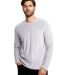 Unisex Velour Long Sleeve Pocket T-Shirt in Silver front view