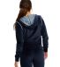 US Blanks / US565 Women's Plush Velour Zip Hoody in Navy blue back view