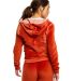 US Blanks / US565 Women's Plush Velour Zip Hoody in Rust back view