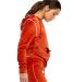 US Blanks / US565 Women's Plush Velour Zip Hoody in Rust side view