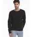 US Blanks / US8000-GD Men's L/S French Terry Pullo in Black front view