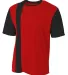 A4 Apparel NB3016 Youth Legend Soccer Jersey SCARLET/ BLACK front view