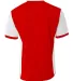 A4 Apparel NB3017 Youth Premier Soccer Jersey SCARLET/ WHITE back view