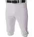 A4 Apparel NB6003 Youth Baseball Knicker Pant WHITE/ BLACK front view