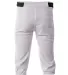 A4 Apparel NB6003 Youth Baseball Knicker Pant WHITE/ BLACK back view