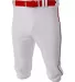 A4 Apparel NB6003 Youth Baseball Knicker Pant WHITE/ SCARLET front view