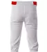 A4 Apparel NB6003 Youth Baseball Knicker Pant WHITE/ SCARLET back view
