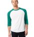 Alternative Apparel 5127 Vintage Jersey Baseball T WHITE/ GREEN front view