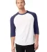 Alternative Apparel 5127 Vintage Jersey Baseball T WHITE/ NAVY front view