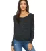 BELLA 8850 Womens Long Sleeve Dolman Shirt in Black marble front view