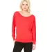 BELLA 8850 Womens Long Sleeve Dolman Shirt in Red front view