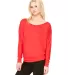 BELLA 8850 Womens Long Sleeve Dolman Shirt in Red side view