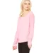 BELLA 8850 Womens Long Sleeve Dolman Shirt in Neon pink side view
