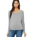 BELLA 8850 Womens Long Sleeve Dolman Shirt in Athletic heather front view