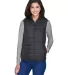 Core 365 CE702W Ladies' Prevail Packable Puffer Ve in Carbon front view