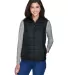 Core 365 CE702W Ladies' Prevail Packable Puffer Ve in Black front view