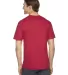 American Apparel 2456 Unisex Fine Jersey V-Neck Te RED back view