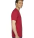 American Apparel 2456 Unisex Fine Jersey V-Neck Te RED side view