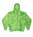 Tie-Dye CD877 Adult 8.5 oz. d Pullover Hood in Spider lime front view