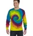 Tie-Dye CD2000 Adult 5.4 oz. 100% Cotton Long-Slee in Reactive rainbow front view