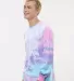 Tie-Dye CD2000 Adult 5.4 oz. 100% Cotton Long-Slee in Cotton candy side view
