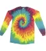 Tie-Dye CD2000Y Youth Long-Sleeve Tee in Reactive rainbow front view