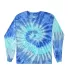 Tie-Dye CD2000Y Youth Long-Sleeve Tee in Blue jerry front view