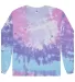 Tie-Dye CD2000Y Youth Long-Sleeve Tee in Cotton candy front view
